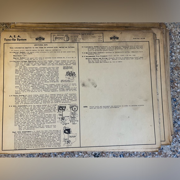 Dealership Mechanics Service Cards. PACKARD Various Years/Models 1935-1942 - Picture 11 of 15